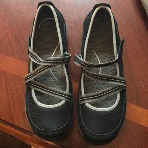 Black Mary Jane style shoes